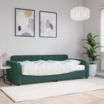 vidaXL Lit de jour avec matelas vert foncé 90x200 cm velours