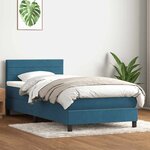 vidaXL Sommier à lattes de lit et matelas bleu foncé 80x220 cm velours