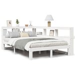 vidaXL Lit bibliothèque sans matelas blanc 135x190 cm bois pin massif