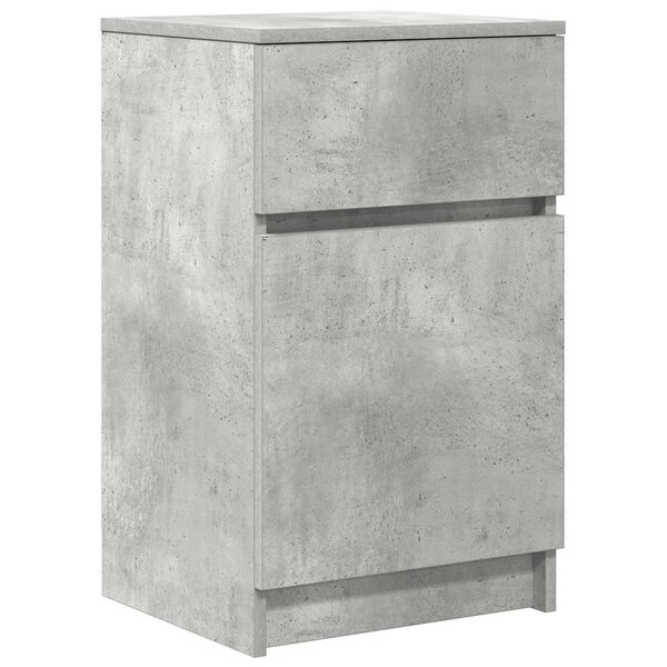 vidaXL Table de chevet gris béton 39x35x65 cm bois d’ingénierie