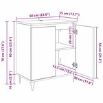vidaXL Buffet Chêne noir 60 x 35 x 70 cm Bois d'ingénierie