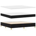 vidaXL Lit à ressorts avec matelas Noir 200 x 200 cm tissu