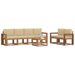 vidaXL Ensemble de canapés d'extérieur 7 Pièces Naturel et Beige