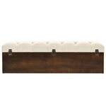 vidaXL Banc de rangement 110 cm Crème Bois de sapin massif et tissu