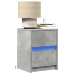 vidaXL Armoires de chevet et lumières LED 2 Pièces gris béton