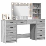 vidaXL Table de Toilette 3 Pièces Gris Sonoma Bois d'ingénierie