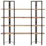 vidaXL Bibliothèque à 4 niveaux 160x35x160 cm Bois de manguier massif