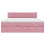 VidaXL Cadre de lit ottoman avec matelas rose 180x200 cm velours