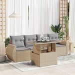 vidaXL Salon de jardin avec coussins 5 Pièces beige résine tressée