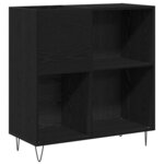 vidaXL Meuble à vinyles Chêne noir 85 x 38 x 89 cm Bois d'ingénierie