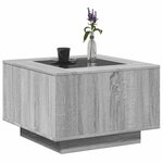 vidaXL Table basse avec LED sonoma gris 60x60x40 cm bois d'ingénierie