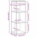 vidaXL Étagères d'angle Chêne noir 33 x 33 x 100 cm Bois d'ingénierie