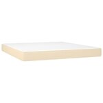 vidaXL Sommier à lattes de lit et matelas et LED Crème 160x200cm Tissu