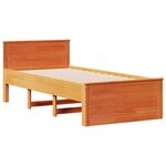 vidaXL Lit bibliothèque sans matelas cire marron 75x190 cm pin massif
