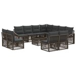 vidaXL Ensemble de canapé de jardin 12 Pièces Gris polyrotin