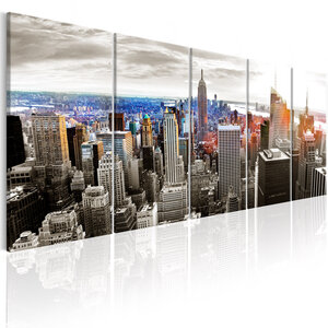Tableau - new york: grey tower blocks l x h en cm 200x80