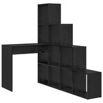 vidaXL Bureau d'angle avec étagère Chêne noir 101 5 x 149 5 x 149 5 cm