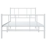 vidaXL Cadre de lit métal sans matelas et pied de lit blanc 100x190 cm