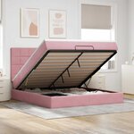 vidaXL Cadre de lit ottoman avec matelas rose 160x200 cm velours