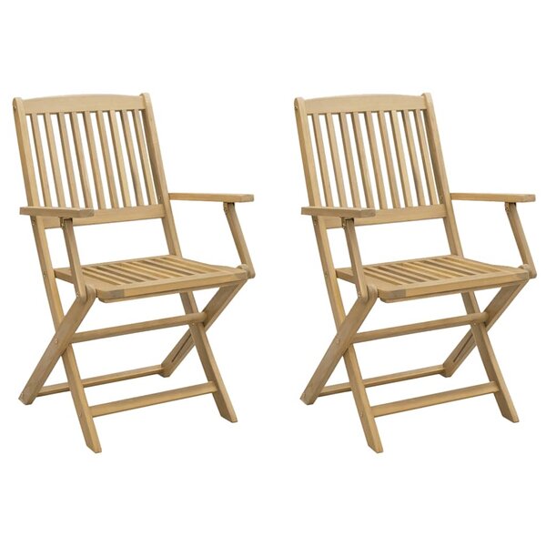 vidaXL Chaises pliables de jardin lot de 2 bois massif d'acacia