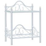 vidaXL Tables de chevet 2 Pièces Acier et verre trempé 45x30 5x60cm Blanc