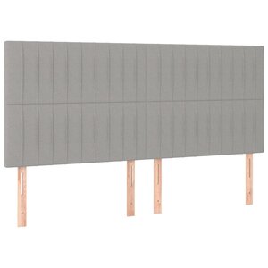 vidaXL Têtes de lit 4 Pièces Gris clair 80x5x78/88 cm Tissu