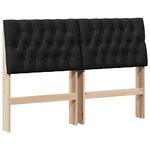 vidaXL Tête de lit capitonnée Noir 135 cm Pin massif