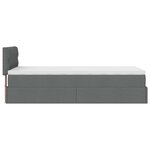 vidaXL Cadre de lit ottoman avec matelas gris foncé 100x200 cm tissu