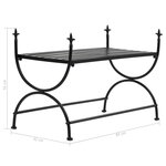 Banquette pouf tabouret meuble banc style vintage métal 83 cm noir 3002246