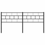 vidaXL Tête de lit métal noir 180 cm