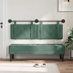vidaXL Tête de lit suspendue Avec lumière LED Vert Mer Velours