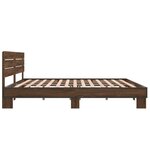 vidaXL Cadre de lit chêne marron 200x200 cm bois d'ingénierie et métal