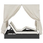 Chill out avec le transat double vidaXL avec toit et rideaux en poly rotin noir