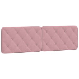 vidaXL Coussin de tête de lit rose 160 cm velours