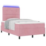 vidaXL Lit à ressort LED avec matelas Rose 120 x 190 cm tissu
