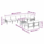 vidaXL Ensemble de canapé de jardin 9 Pièces Anthracite Acier