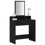 vidaXL Table de Toilette Chêne noir 79 x 41 x 140 cm Bois d'ingénierie
