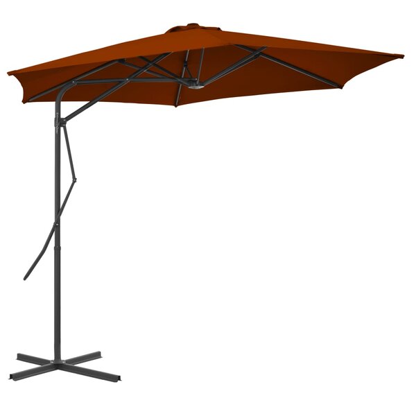vidaXL Parasol de jardin avec mât en acier terre cuite 300x230 cm