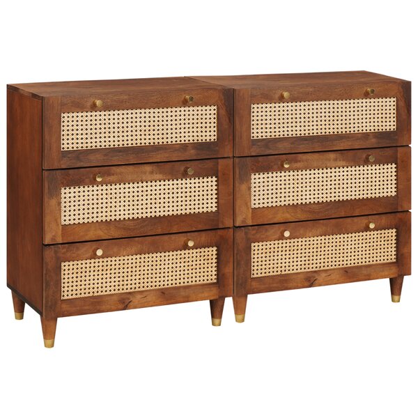 vidaXL Ensemble de Meubles de Rangement 2 Pièces Marron 60 x 33.5 x 75 cm