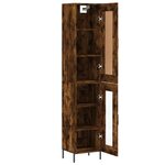 vidaXL Buffet haut Chêne fumé 34 5x34x180 cm Bois d'ingénierie