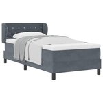 vidaXL Lit à ressorts avec matelas Gris foncé 90 x 190 cm Velours