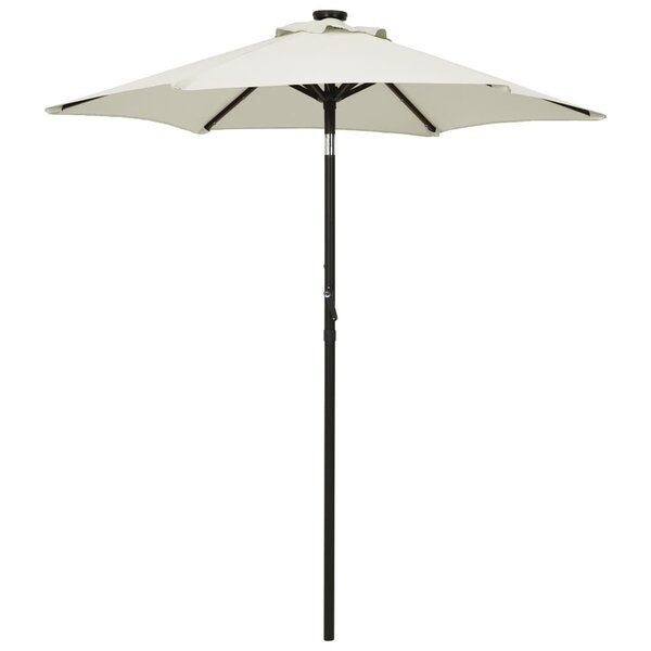 vidaXL Parasol avec lumières LED sable 200x211 cm aluminium