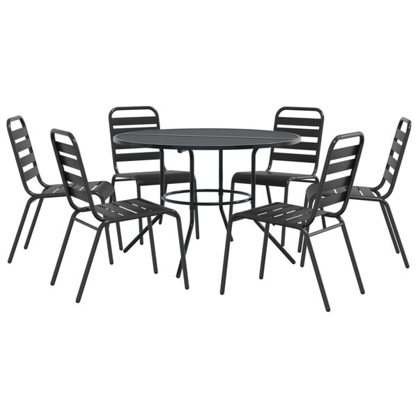 vidaXL Ensemble de chaises de jardin empilables 7 Pièces anthracite