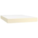vidaXL Sommier à lattes de lit matelas LED Crème 140x190 cm Similicuir