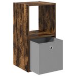 vidaXL Table de chevet Chêne fumé 35 x 32 x 68 5 cm Bois d'ingénierie