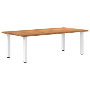 vidaXL Table à manger marron clair bois de chêne massif rectangulaire