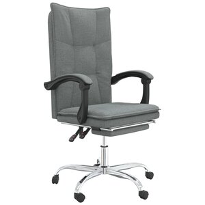Chaise fauteuil siège pivotante de inclinable de bureau informatique étude foncé tissu gris 02_0024244
