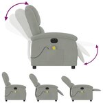 vidaXL Fauteuil inclinable électrique de massage gris clair velours