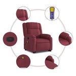 vidaXL Fauteuil inclinable de massage Rouge bordeaux Tissu