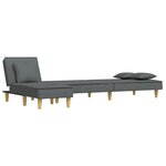 vidaXL Canapé-lit en forme de L gris foncé 255x140x70 cm tissu